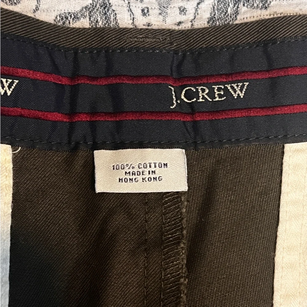 J. Crew Classic Fit Men's Olive Dark Green Ankle Trouser Pants sz 35